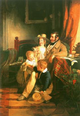 Rudolf of Arthaber with his children Rudolf, Emili