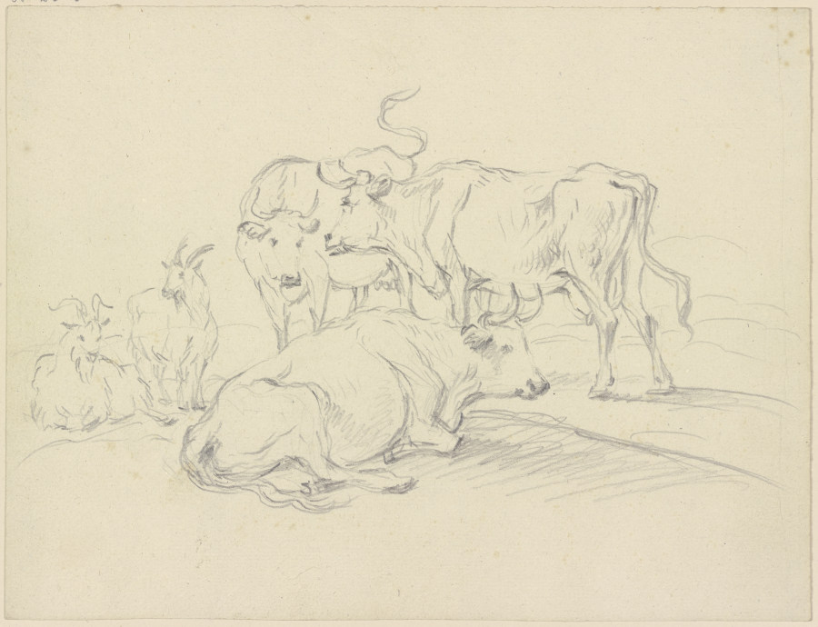 Cows and goats de Friedrich Wilhelm Hirt