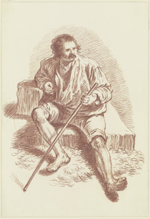 Sitzende männliche Modellfigur de Friedrich Wilhelm Hirt