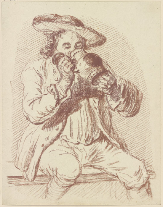 Sitzender Mann, aus einem Krug trinkend de Friedrich Wilhelm Hirt
