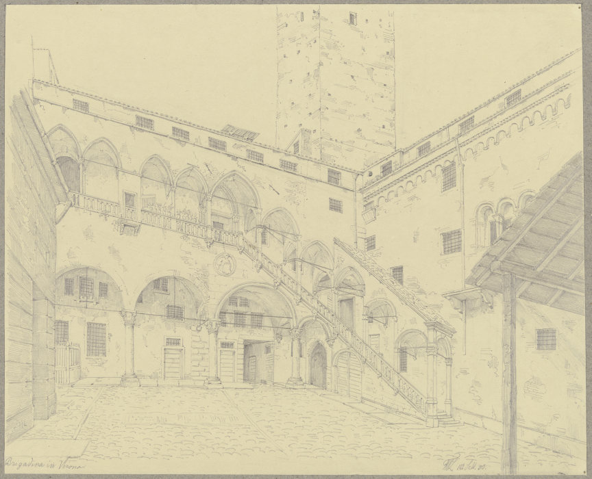 Die Torre dei Lamberti in Verona de Friedrich Wilhelm Ludwig