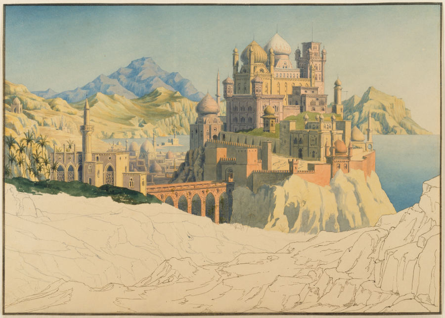 Vision of an Islamic City (étude de ville orientale imaginaire ? French) de Friedrich Maximilian Hessemer
