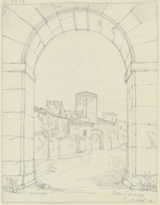 Die Porta San Lorenzo in Rom de Friedrich Maximilian Hessemer