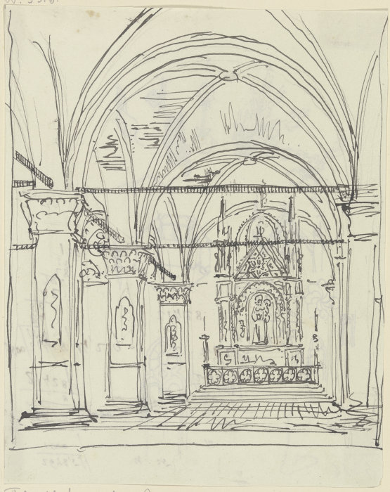 Kircheninneres von Orsanmichele mit dem Tabernakel des Andrea Orcagna de Friedrich Maximilian Hessemer