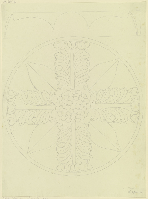 Ornamentierte Scheibe, darüber ein Kymation de Friedrich Maximilian Hessemer