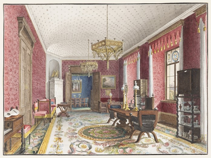 The Red Room, Schloss Fischbach de Friedrich Wilhelm Klose