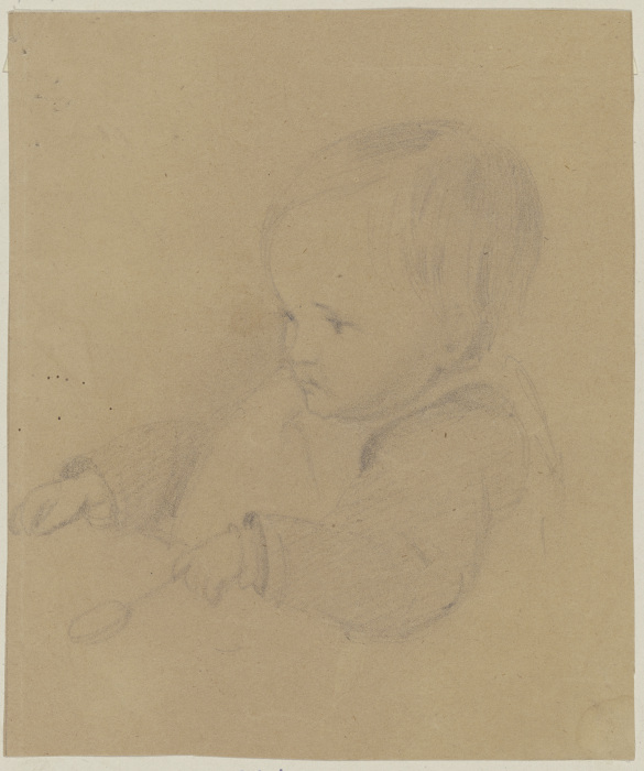 Small child with spoon de Fritz Bamberger
