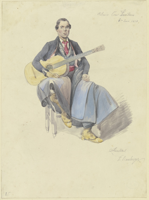 Spaniard with guitar de Fritz Bamberger