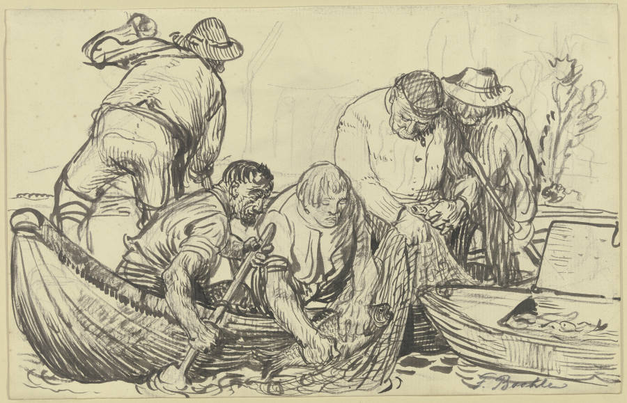 Fishermen working de Fritz Boehle