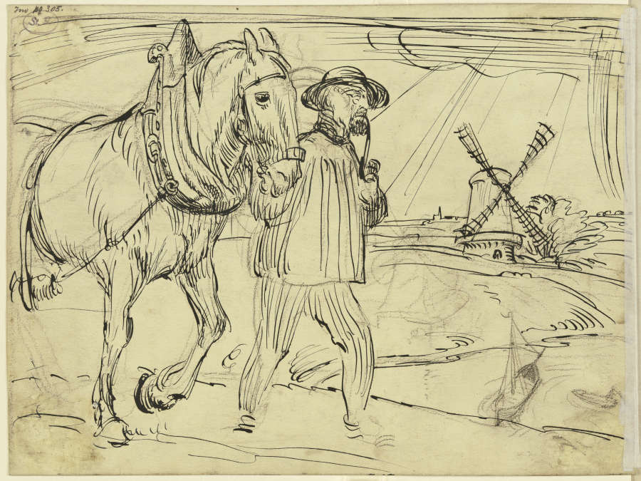 Man and horse de Fritz Boehle