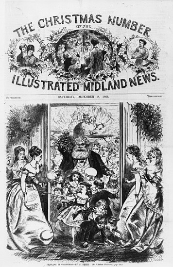 Bringing in Christmas, front cover of the ''Illustrated Midland News'', December 18th 1869 de Fritz Eltze
