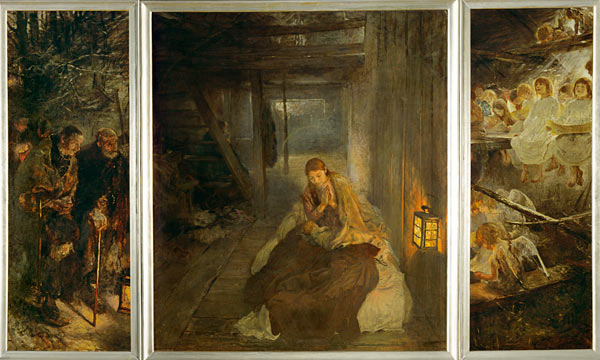 The sacred night (triptych) de Fritz von Uhde