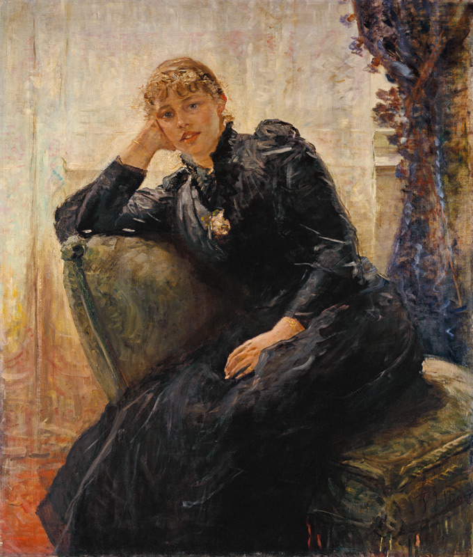 Portrait of a Lady (Portrait of Therese Karl) de Fritz von Uhde