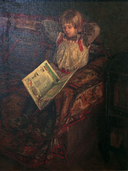 F.v.Uhde, Lesendes Mädchen de Fritz von Uhde