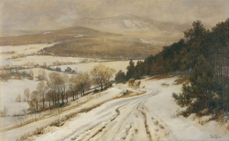 Taunus Mountains in Winter, before 1900 (oil on canvas) de Fritz Wucherer