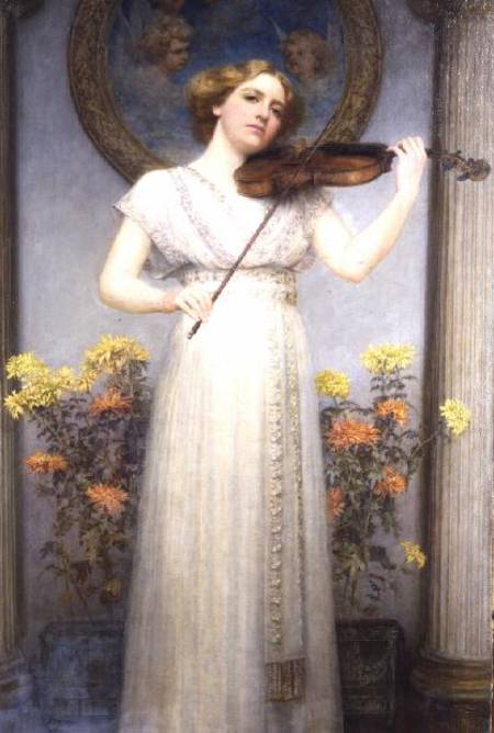 Portrait Study (Lady Playing a Violin) de G. Grenville Manton