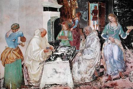 St. Benedict receiving hospitality, from the Life of St. Benedict de G. Signorelli