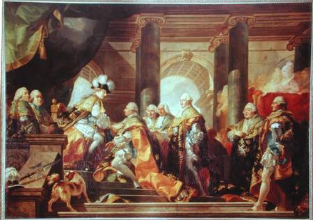 Louis XVI (1754-93) King of France, Receiving the Homage of the Knights of the Order of St. Esprit a de Gabriel-François Doyen