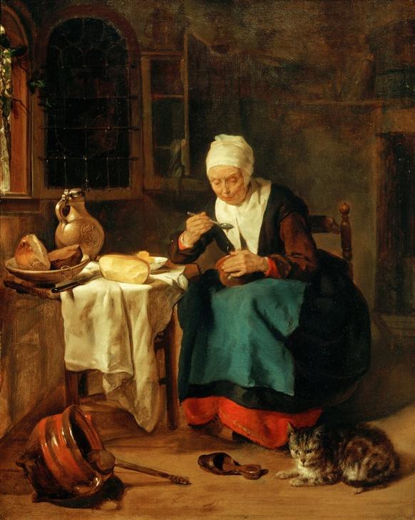 Woman Eating Broth de Gabriel Metsu