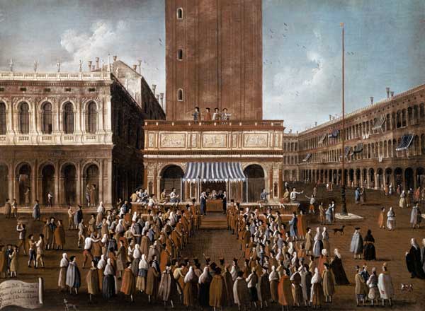 Public Lottery at the Loggetta, the Piazza San Marco, Venice de Gabriele Bella