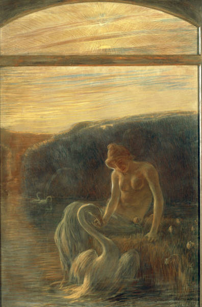 G.Previati / Leda / Paint./ c.1900 de Gaetano Previati
