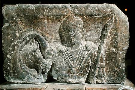 Capital from the Nautes Pillar depicting a man and a horse's head de Gallo-Roman