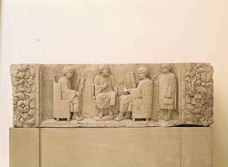 Relief depicting a school scene, from Neumagen de Gallo-Roman