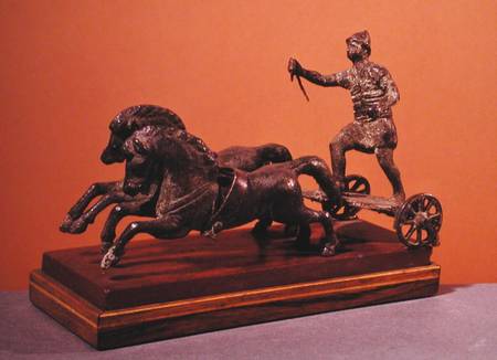 Roman chariot pulled by two galloping horses de Gallo-Roman