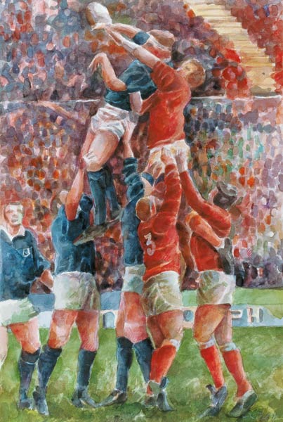 Rugby International, Wales V Scotland (w/c on paper)  de Gareth Lloyd  Ball