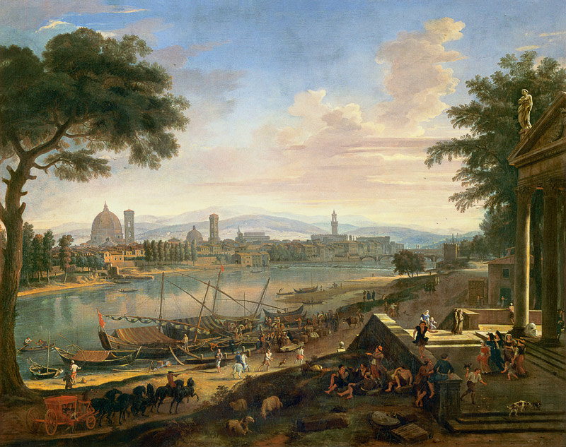 Ansicht von Florenz mit Pignone. de Gaspar Adriaens van Wittel