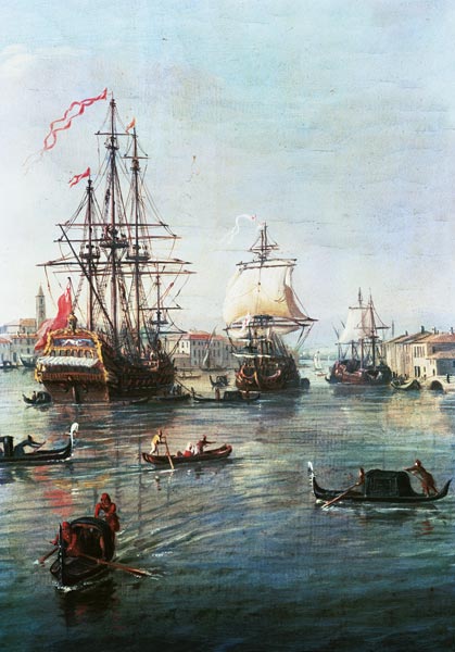 Die Hafeneinfahrt von Venedig. de Gaspar Adriaens van Wittel
