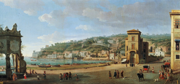 The Riviera of Chiaia at Naples de Gaspar Adriaens van Wittel