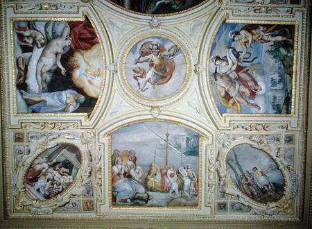 Ceiling painting depicting the Story of Perseus and Danae de Gaspar Becerra