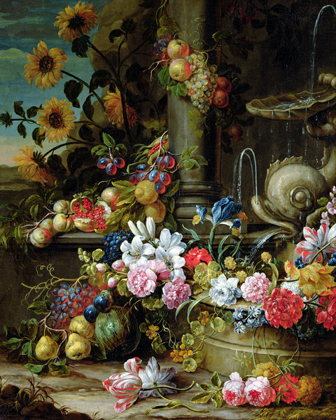 Still Life of Fruit and Flowers de Gaspar Peeter d.J Verbruggen