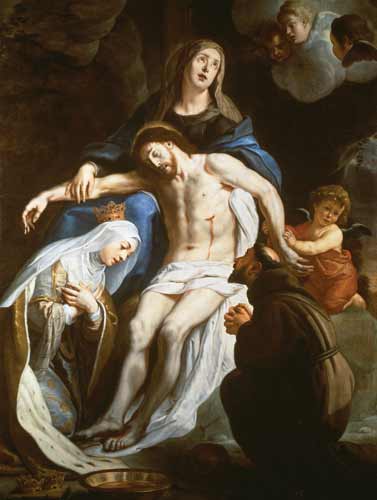 Pieta with St. Francis of Assisi (c.1181-1226) and St. Elizabeth of Hungary (1207-31) de Gaspard de Crayer