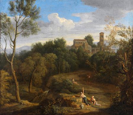 Italienische Landschaft. 3. Viertel 17. Jahrhundert