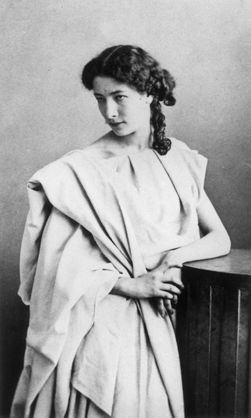 Sarah Bernhardt (1844-1923) in the role of Junie in ''Britannicus'' by Jean Racine (1639-99) c.1860  de Gaspard Felix Tournachon Nadar