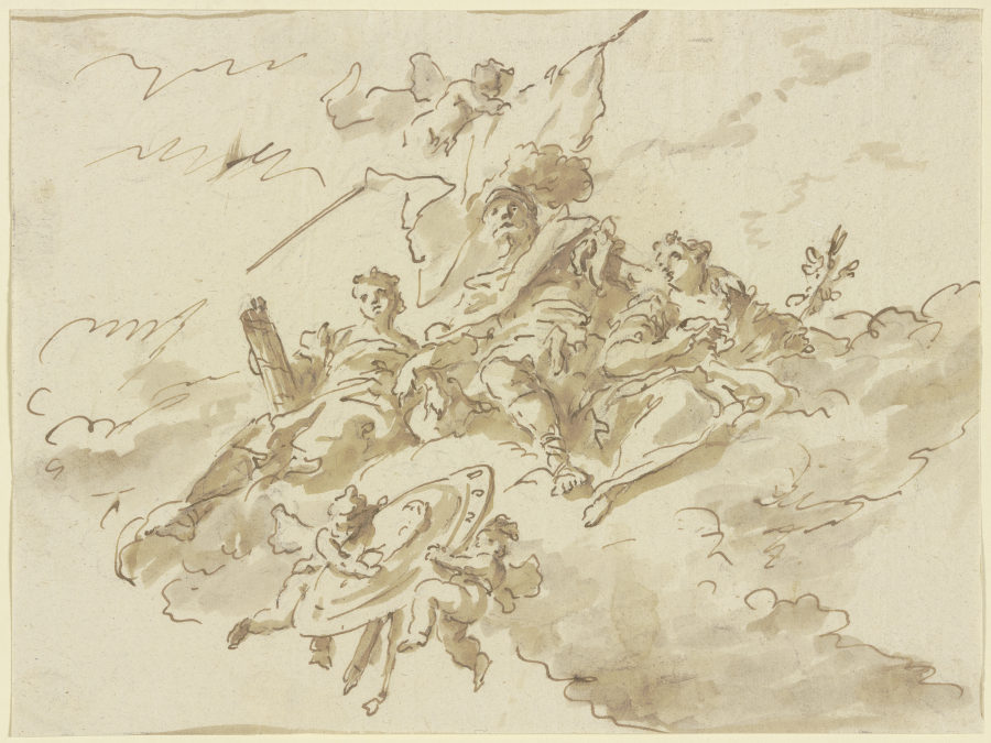 Allegorische Figurengruppe auf Wolken de Gaspare Diziani