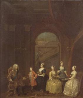 Thomas Wentworth, (1672-1739) Earl of Strafford, and his family