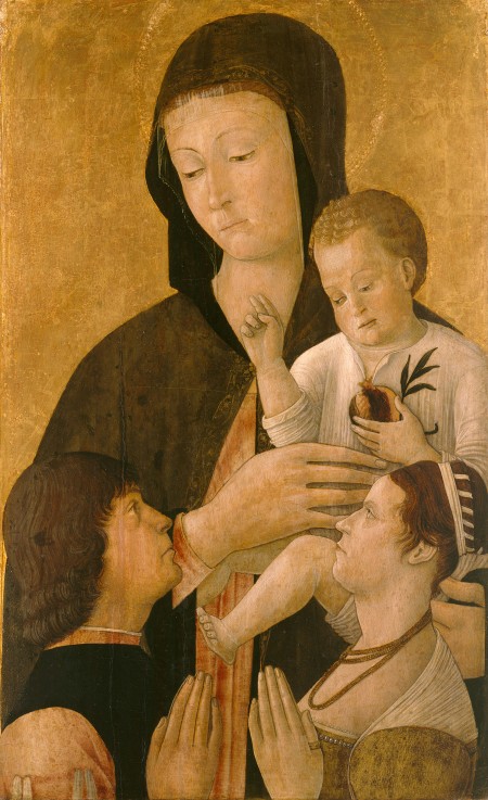 Madonna with child and two donors de Gentile Bellini