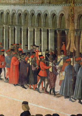 Musicians, detail from the Procession of the Cross in St. Mark's Square, 1496 (oil on canvas) (detai de Gentile Bellini