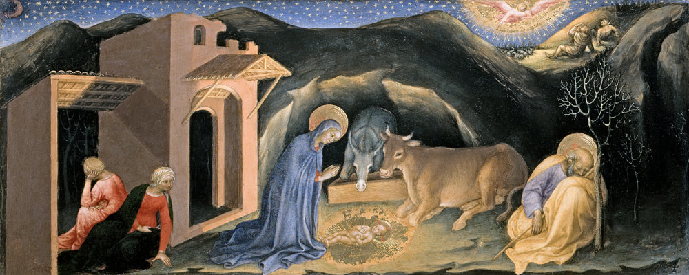 Adoration of the Magi Altarpiece; left hand predella panel depicting the Nativity de Gentile da Fabriano