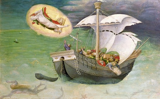 St. Nicholas Saves a Ship from Wreckage, predella panel from the Quaratesi Altarpiece de Gentile da Fabriano