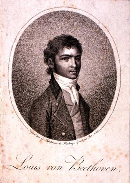 Portrait of Louis van Beethoven (1712-73) engraved by Johann Joseph Neidl (1776-1832) de Georg Andreas Steinhauser