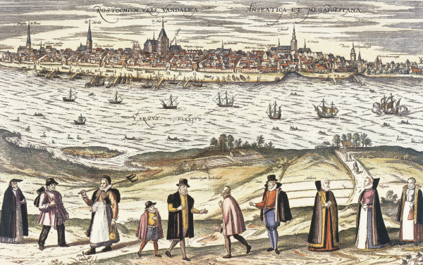 View of Rostock de Georg Braun