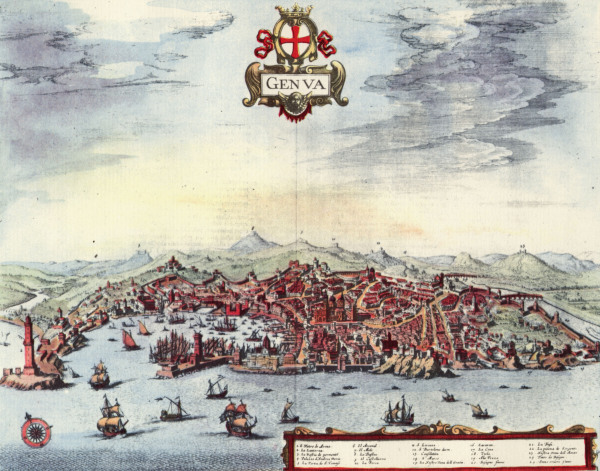 Genoa , Cityscape de Georg Braun