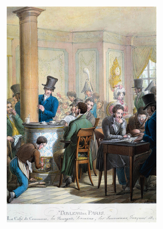 The Cafe de Commerce, from 'Tableau de Paris'  on de Georg Emanuel Opitz