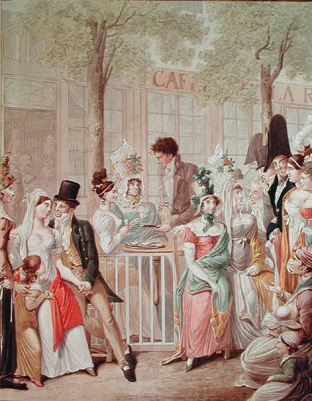 The Terrace of the Cafe de la Rotonde in 1814 de Georg Emanuel Opitz