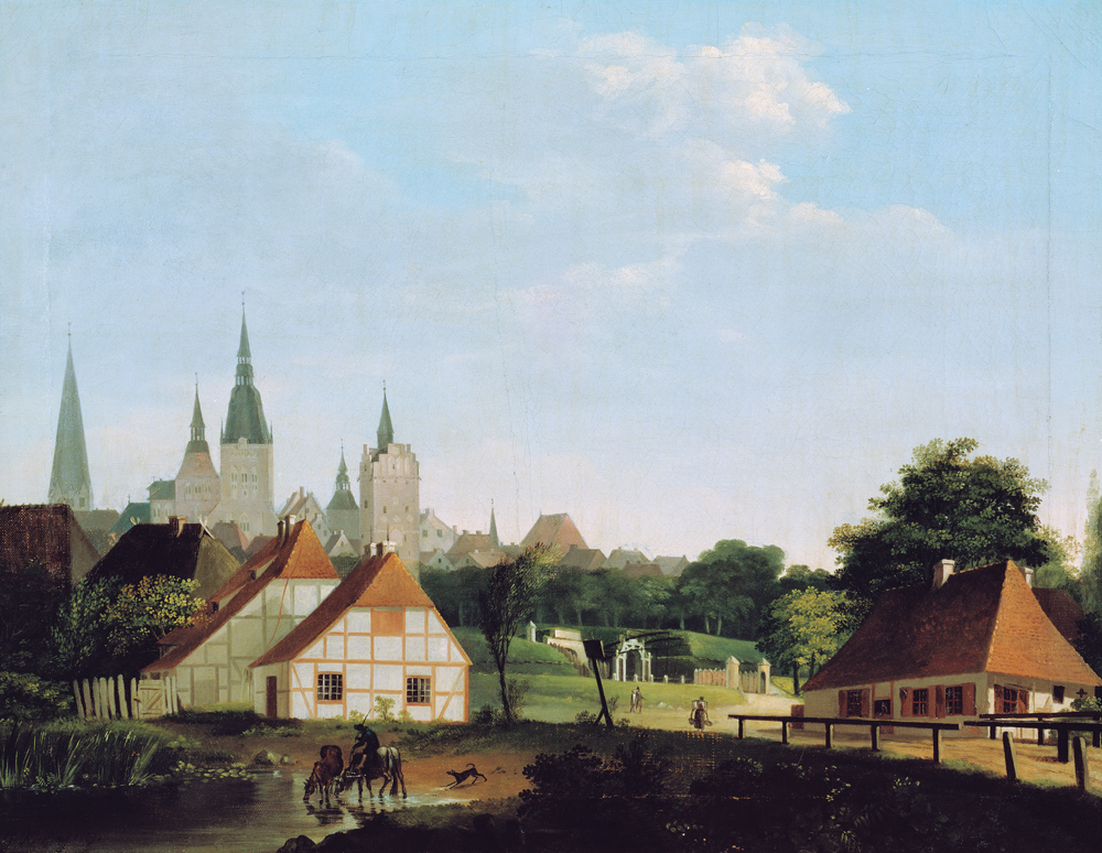 Ansicht Rostocks vom Gertrudenplatz aus de Georg Friedrich Kersting