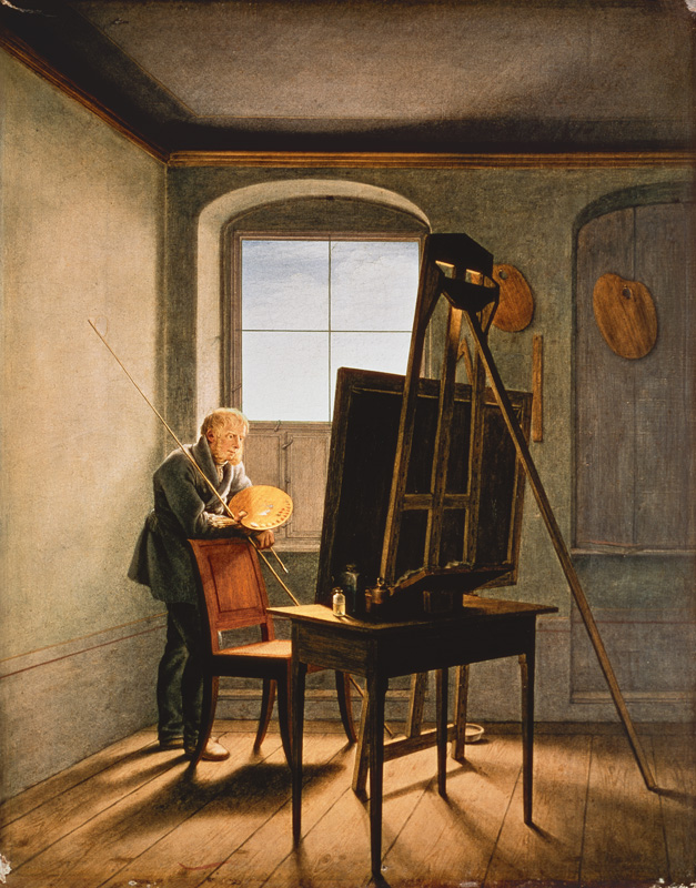 Caspar David Friedrich in his studio de Georg Friedrich Kersting
